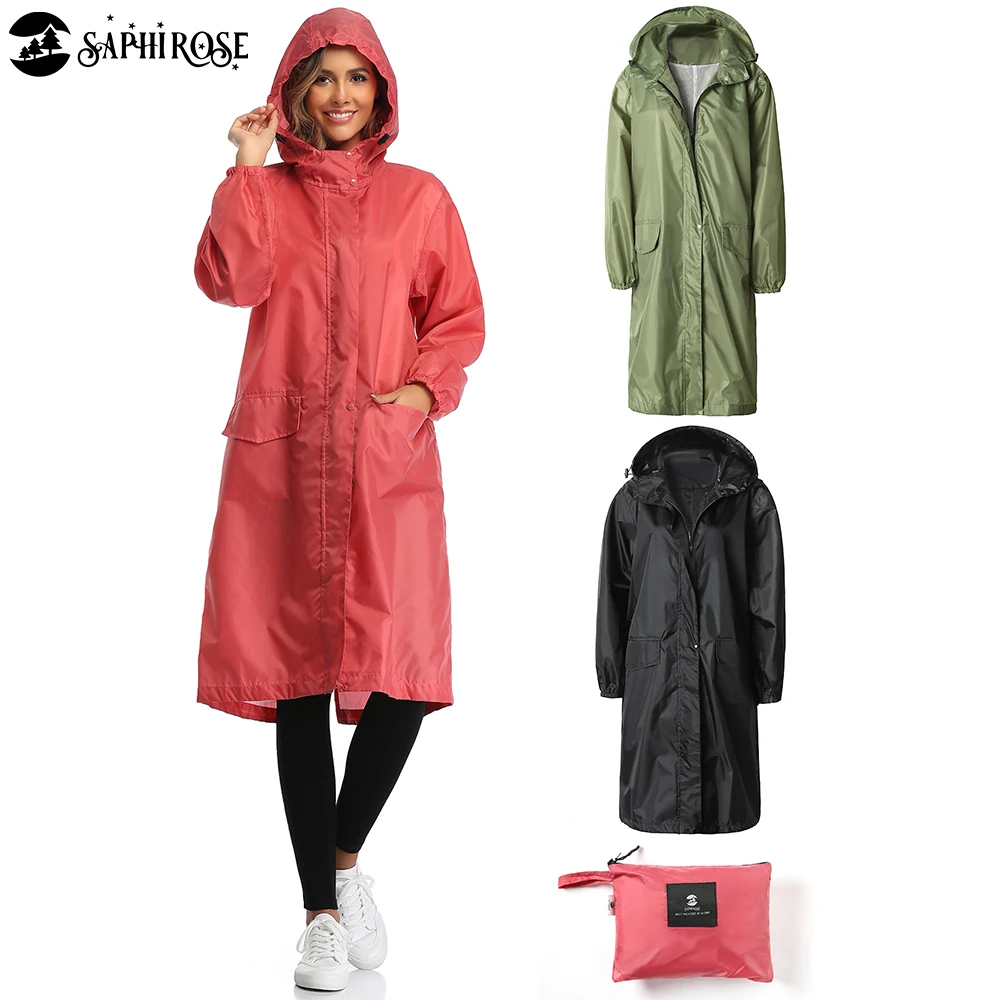 long rain jacket with hood