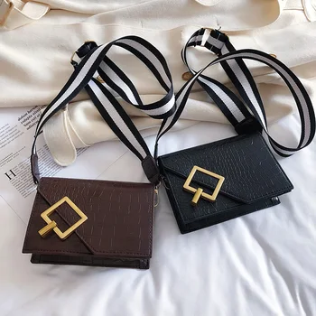 

Broadband small bag female fashion south Korean version of the crocodile small square bag chun xia joker cross-body bag