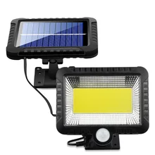 100cob led solar sensor de movimento luz ao ar livre recarregada leds à prova dwaterproof água solar jardim lâmpada para caminho rua ao ar livre parede holofotes