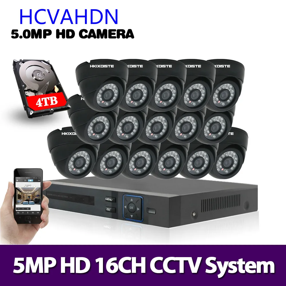 

5MP Ultra HD 16CH DVR H.265 CCTV Camera Security System 16PCS 5MP CCTV System IR indoor Night Vision Video Surveillance Kit