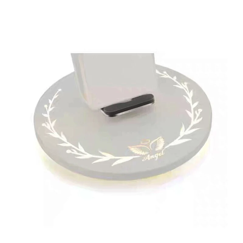 Wireless Charging Dock Fast Charger Vertical Bracket for Huawei iPhone Samsung Mobile Phone Holder Bookshelf Ornament Angel Wing