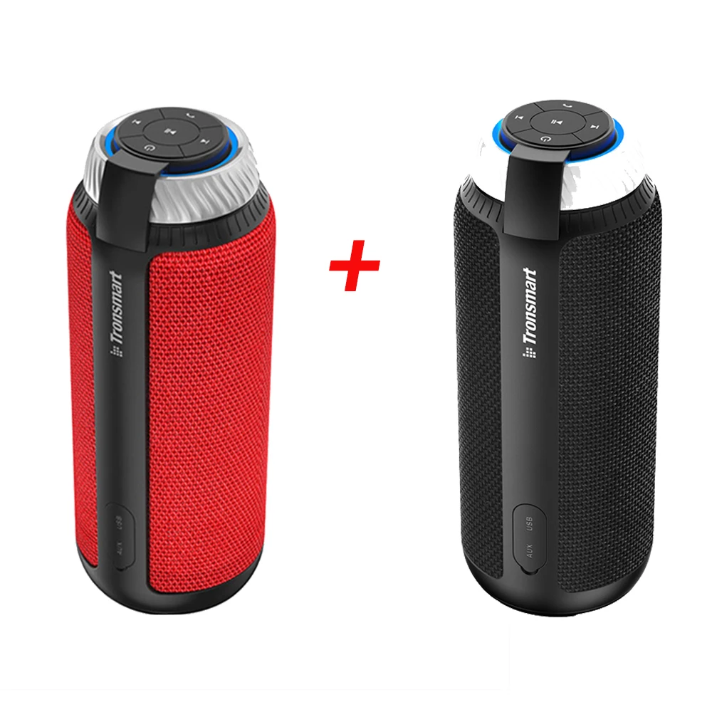 one red a one black Tronsmart Element T6 Bluetooth Колонка Портативная колонка s сабвуфер 25 Вт DSP 360 стерео звук глубокий бас для компьютера телефона - Color: one red a one black
