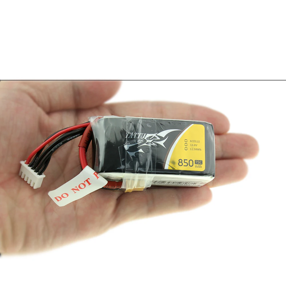 Tattu LiPo аккумуляторная батарея 850mAh 11,1 V 14,8 V 75C 3S 4S для RC FPV гоночный Дрон Квадрокоптер
