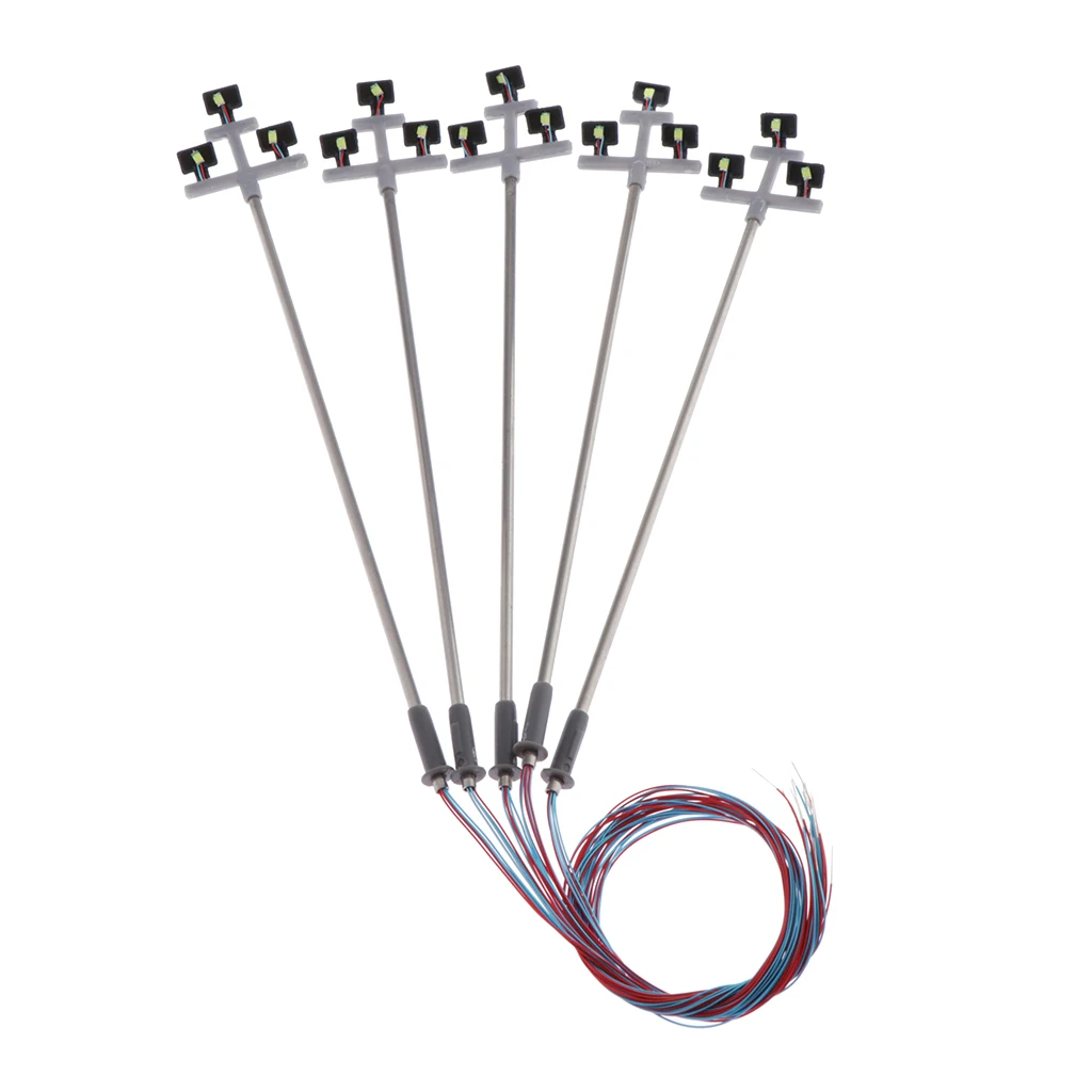 5pcs 12cm Model HO Scale Railway Train 3V Lamppost Street Lights 1:87