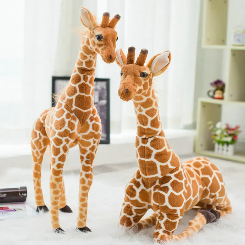 

Three-dimensional simulation giraffe plush toy doll indoor bar lobby decoration ornaments realistic animal photography model toy