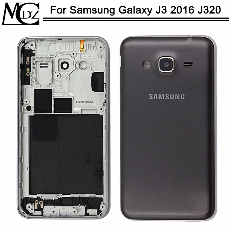 J320 чехол для батареи для samsung Galaxy J3 J320 J320F J320FD задняя крышка+ средняя рамка задняя средняя рамка чехол Полный корпус