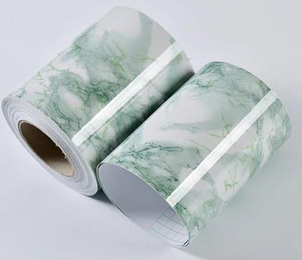 Marble Light Green Декор для гостиной, плинтус, ПВХ, самоклеющаяся пленка на подоконник, водонепроницаемые наклейки для ремонта, Мраморная линия талии, обои, границы - Цвет: Marble Light Green