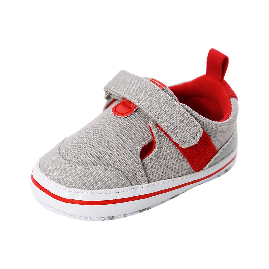 Обувь для маленьких мальчиков и девочек; смешанные цвета; модная обувь на липучке для малышей; детская обувь - Цвет: Gray