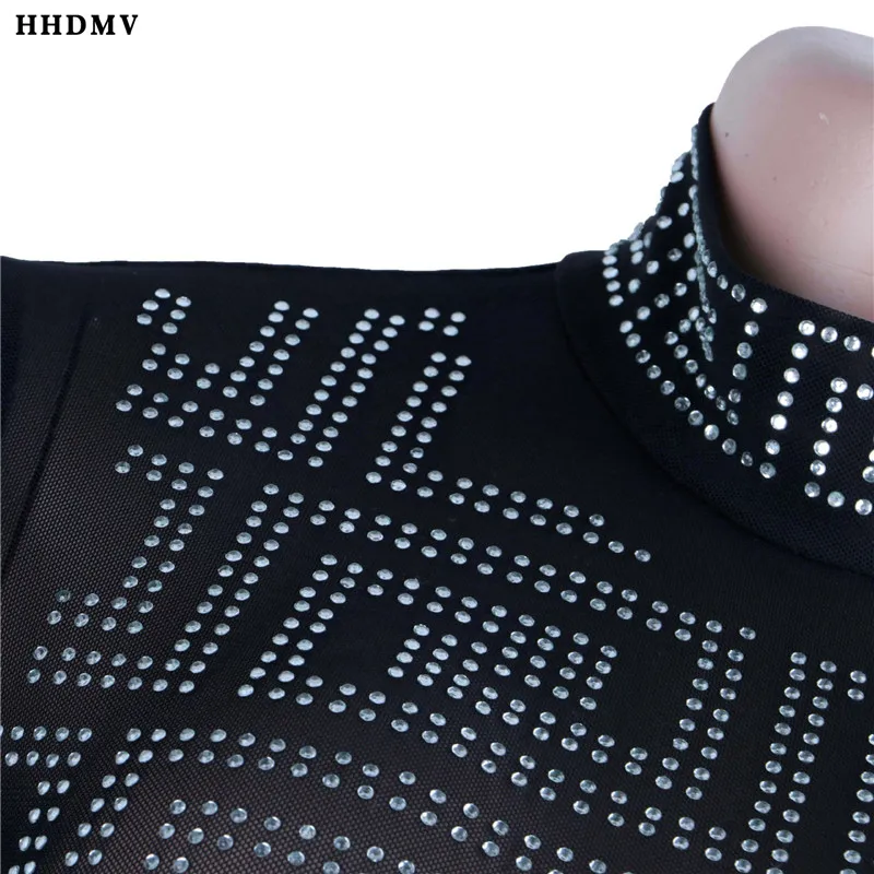 HHDMV GWNY18726 Сексуальные облегающие комбинезоны в уличном стиле с длинным рукавом и высоким воротником с круглым вырезом с аппликацией на молнии Комбинезоны, короткие брюки