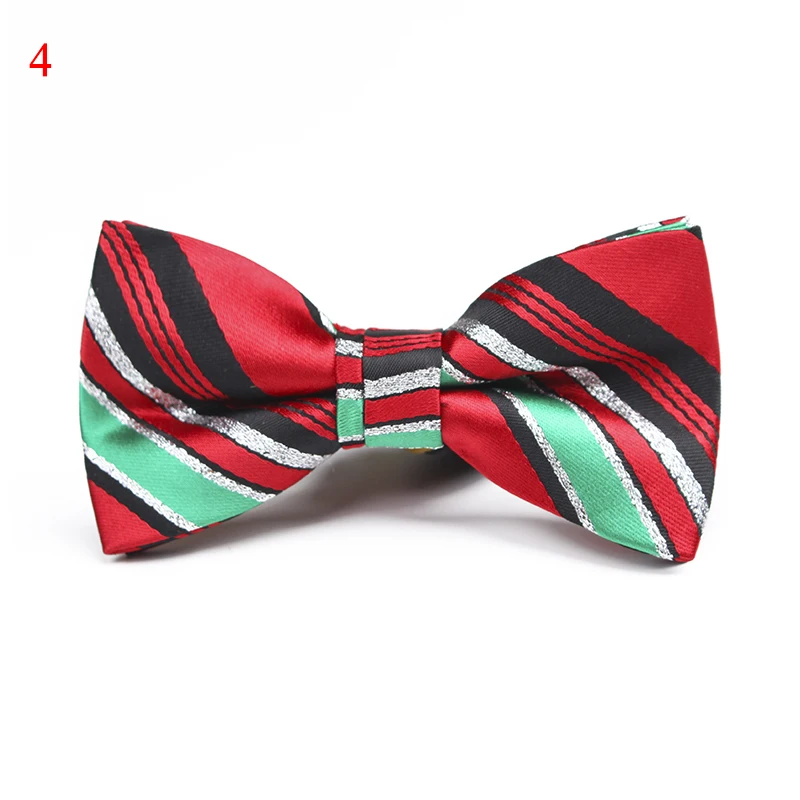 Детский галстук-бабочка, рождественские жаккардовые галстуки-бабочки, креативные модные милые вечерние галстуки на шею, полосатые галстуки с принтом 9*4,5 см - Цвет: 4