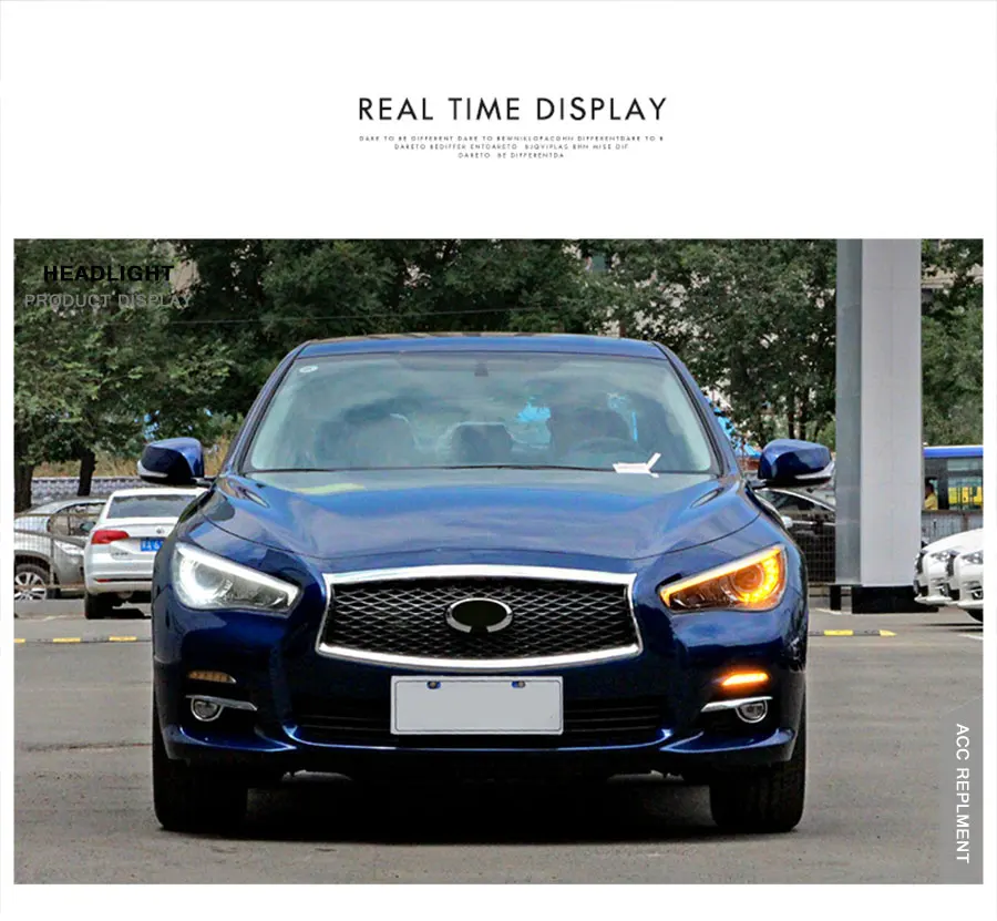 2 шт. светодиодный фары для Infiniti Q50- светодиодный Автомобильные фары ангельские глазки комплект ксеноновых фар, Высокопрочная конструкция протовотуманная подсветка Габаритные огни