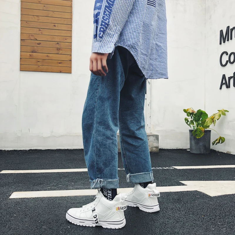 Маленькие белые мужские туфли Новинка 2019 года сезон осень Корейская версия