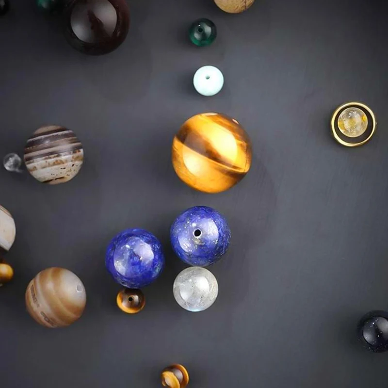 Universe Galaxy Star Bracelet 8 Planets Astronomical Solar System Tiger Eye Gem Stone Bracelet For Men Or Women Healing Jewelry