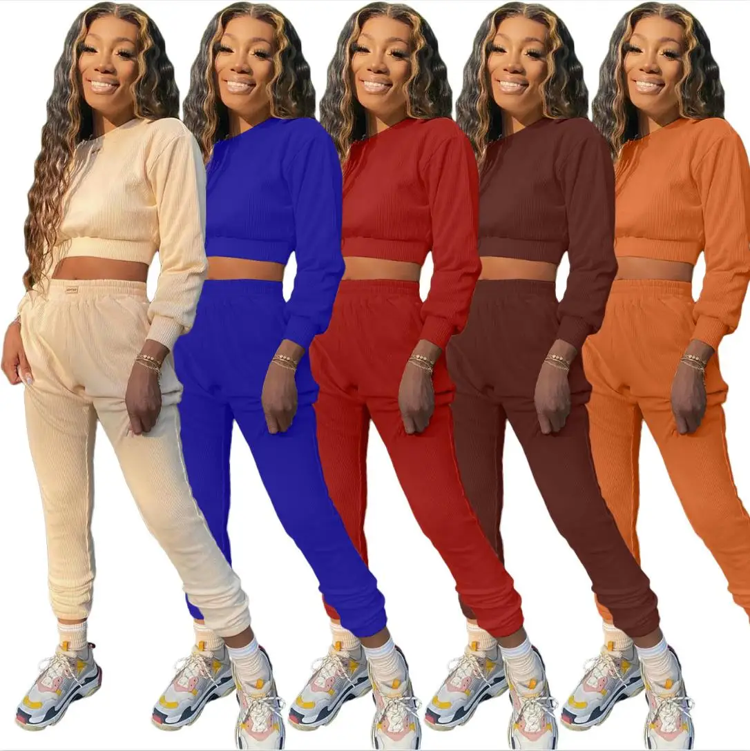 

2Pcs Set Sexy Women Sports Set Sleeve Crop Top Pants Outfit Workout Gym Fitness Athletic Workout Clothes Tracksuit