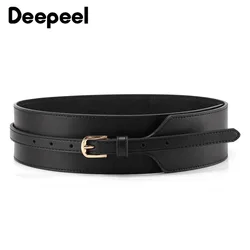 Deepeel 1pc 6cm*95cm Fashion Women 2nd Cowhide Cummerbunds Luxury Decorative Female Waist Corset Wide Adjustable Belts YK754