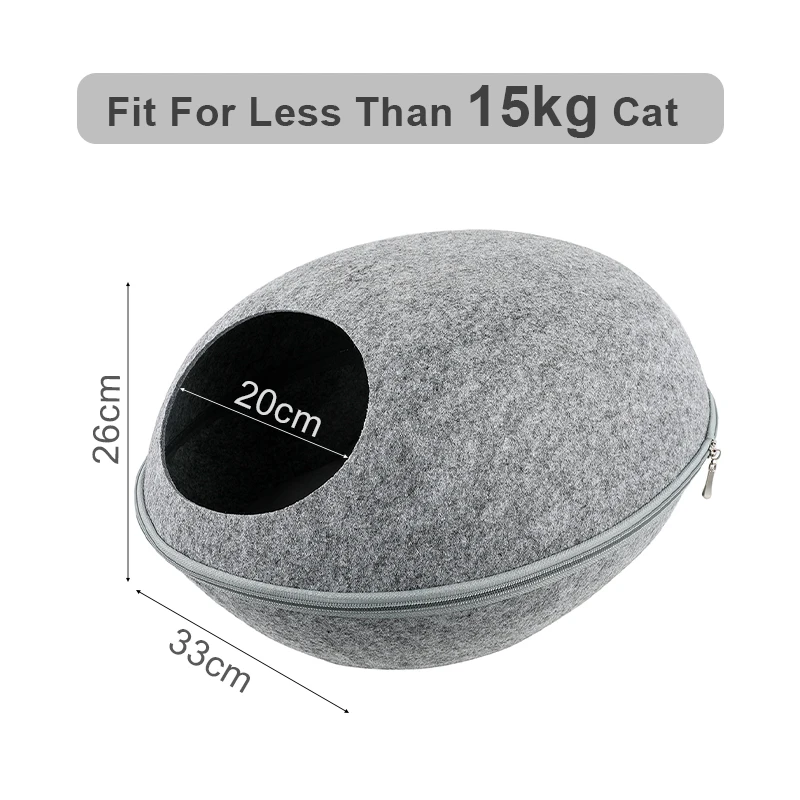 2 For 15KG Cat Gray Кровать для кошек, спальный мешок на молнии, войлочная ткань для кошачьего домика, корзина для кошек, мешки для животных, кровати, гнездо, подушка, товары для домашних животных - Цвет: 2 For 15KG Cat Gray