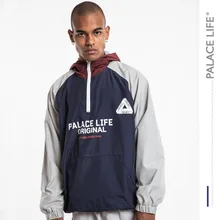 Palacelife19 Европа и Америка мужская одежда популярный бренд осень и зима контрастное цветное соединение ретро полу-молния плащ куртка