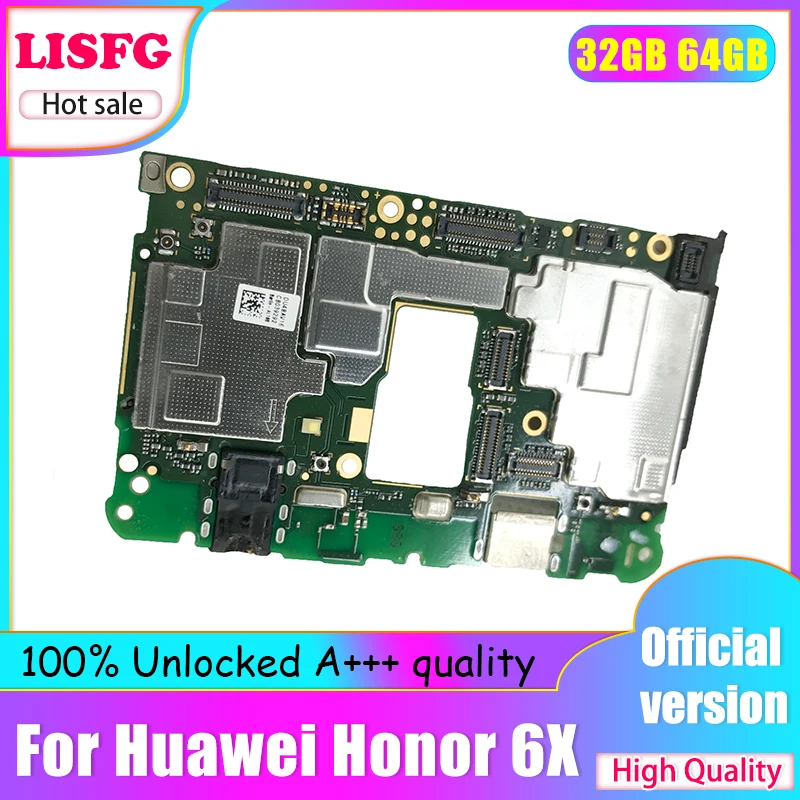 Original Unlocked BLN-AL10 32GB 64GB Motherboard For Huawei Honor 6X Logic Main Board with Full chips | Мобильные телефоны и