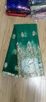 

new Nigerian lace fabric 2020 gold African green lace fabric with high quality sequins for a Nigerian lace wedding YYZ78673