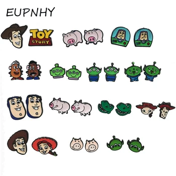 

EUPNHY Wholesale 20Pair Cartoon Toy Story Stud Earrings for Women Anime Piercing Earring Studs Jewelry Gift