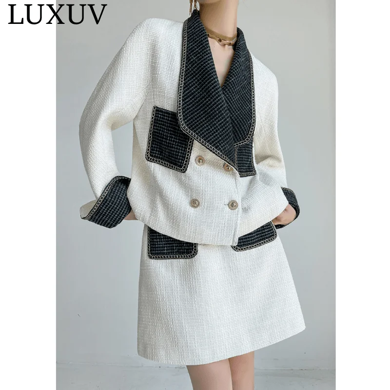 

Women's Suit Jacket And Skirts Semi Formal Wearing 2 Piece Set Pantsuit Loose Rough Suits Chic Office Lady Classic Tops Fashion