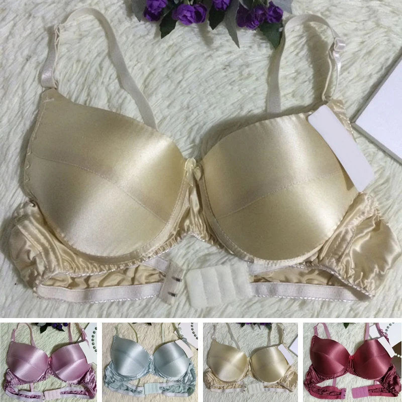 Women Bra Ladies Sexy Bralette Beach Summer Solid Color Silk Plus Size Brassiere Push Up Bra Intimates Lingerie Seamless Bra