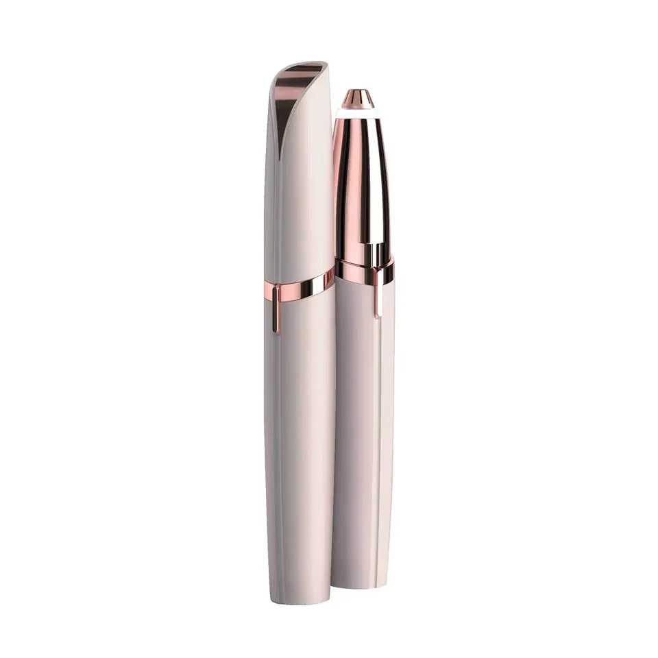 

Mini Electric Eyebrow Trimmer Lipstick Brows Pen Hair Remove Painless Eye brow Razor Epilator with LED Light OPP Package