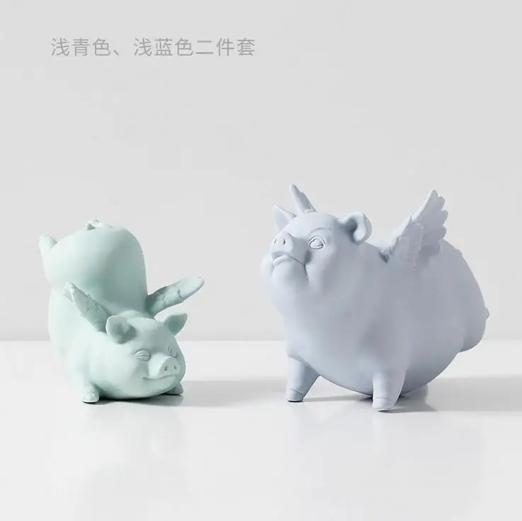 Art Figurine Creative Fly Pig Statue Home Office Cabinet Desktop Decor Crafts Dolls Toys Character Modeling Studio Ornament Gift Art Figurine Creative Fly Pig Statue Home Office Cabinet Desktop Decor Crafts Dolls Toys Character Modeling Studio Ornament Gift