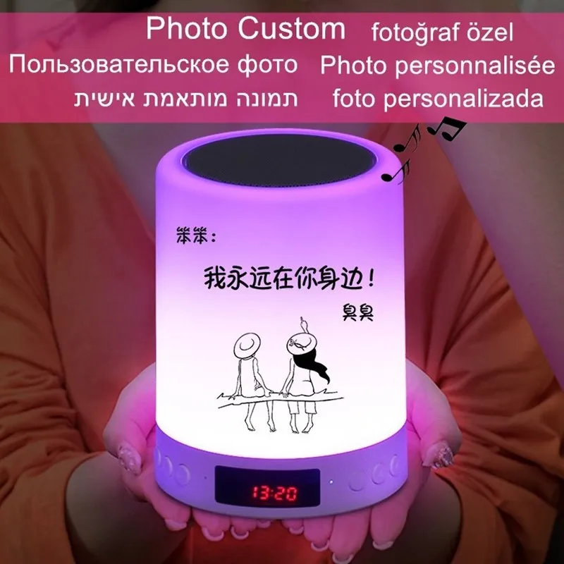 Новый USB зарядка теплый цвет персонализированный подарок персональный фото ночной Светильник фото пользовательский беспроводной Bluetooth