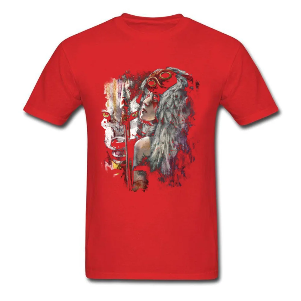 Princess_Mononoke_and_The_Spirit_of_the_Wolf_5804 100% Cotton Fabric Top T-shirts for Men Tops Tees Oversized Summer Fall Crewneck Tops T Shirt Casual Princess_Mononoke_and_The_Spirit_of_the_Wolf_5804 red
