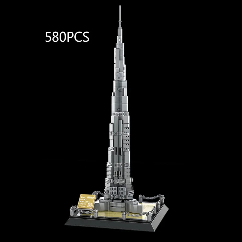 

World Famous Architecture Micro Diamond Block Burj Khalifa Tower Dubai United Arab Emirates Model Building Brick Toy Nanobricks