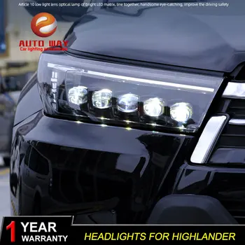 

Car Styling Head Lamp case for Toyota Highlander headlights 2018 ALL LED Toyota Highlander Headlight DRL LED Lens turn li