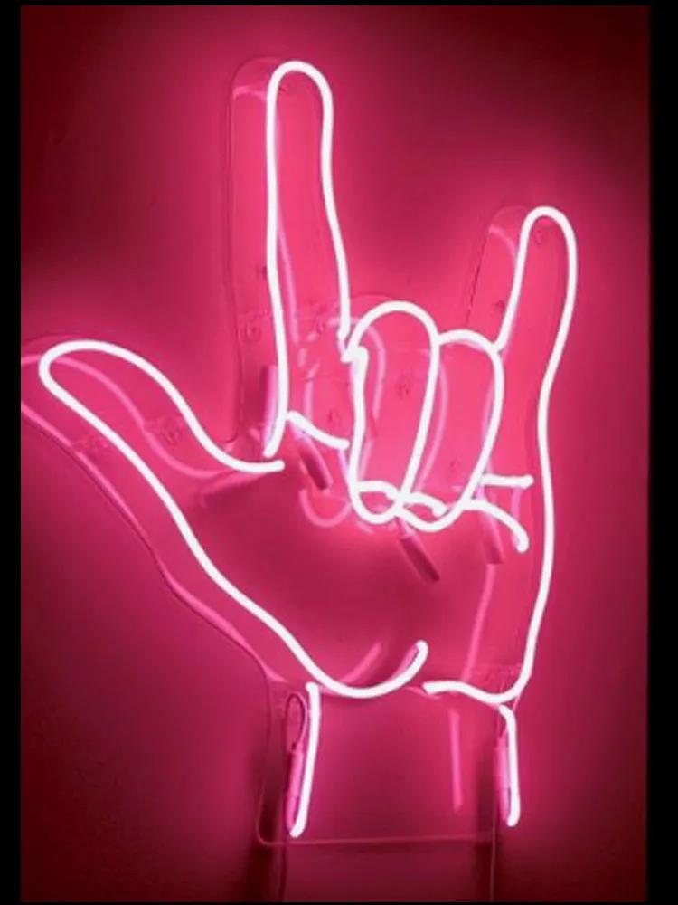 Hand Gesture roll Neon Signs neon light pink neon lights for rooms glass light up sign Iconic Sign Neon lights neon wall signs