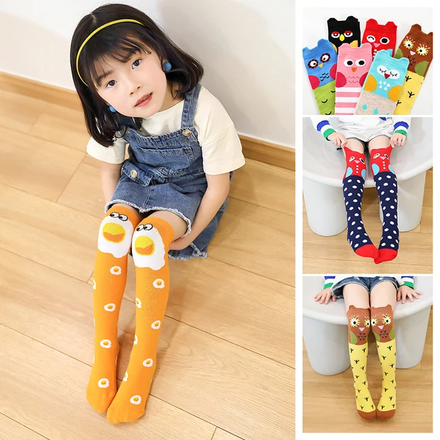 Calcetines Largos De Algodón Para Niña, Medias Hasta La Rodilla Con Dibujos  De Animales, Oso Bonito, Princesa, Envío Gratuito - Medias - AliExpress