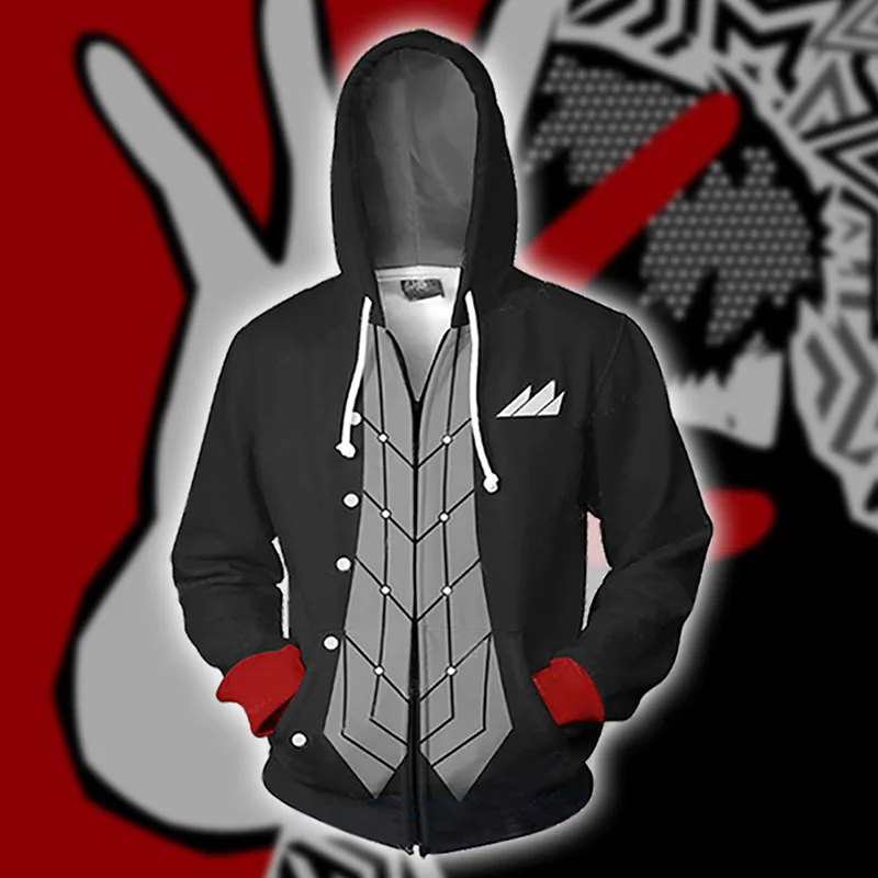 Толстовка с капюшоном и 3D-принтом Game Persona 5 кофта в стиле хип-хоп для косплея