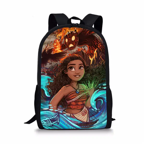 CDWX2767C ELVISWORDS 2PCs Kids School Backpacks Moana Princess Design Girls Book Bags Cartoon Vaiana Girls Prints Women's Travel Backpack - Цвет: CDWX2767C