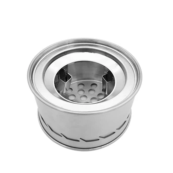 

Wood Burning Stove Stainless Steel Survival Camping Stove Backpacking durable
