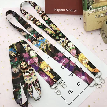 

Anime Demon Slayer Cosplay Kimetsu no Yaiba Kamado Tanjirou Prop Accessories Cell Phone Neck Strap ID Lanyards Key Chain Rings