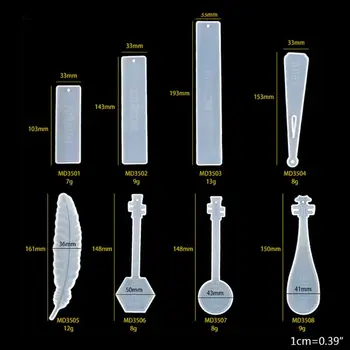 

1 Set DIY Craft Crystal Epoxy Resin Mold Bookmark Jewelry Casting Silicone Mould N58F