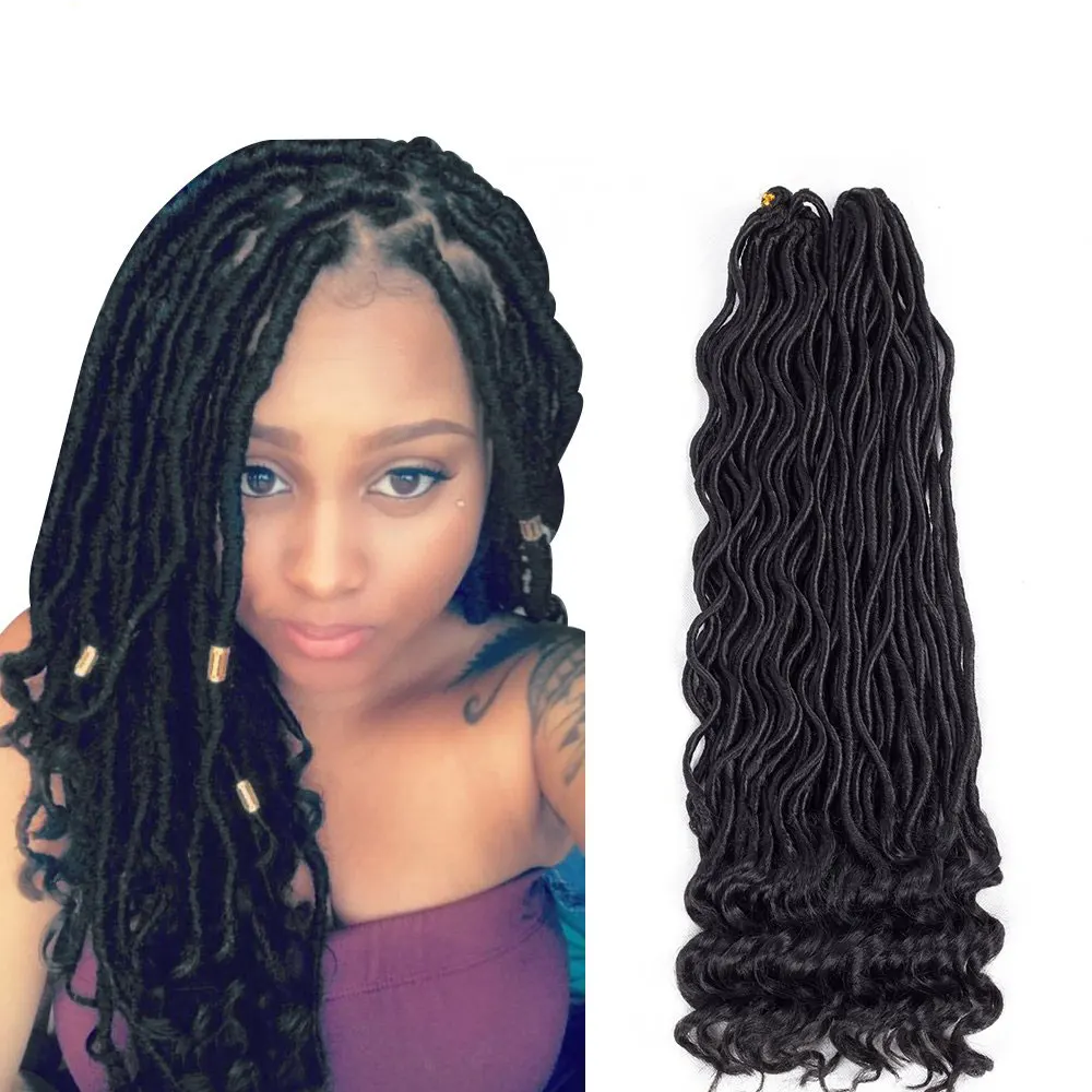 Goddess Locs вязаные Волосы Кудрявые искусственные локоны в стиле Crochet волосы