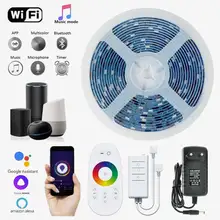 LED Strip Light RGB DC12V 5050 2835 Flexible Waterproof Tape WiFi Bluetooth Touch Remote Controller Room Festiva Decoration Lamp