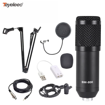 

Teyeleec BM800 Condenser Audio 3.5mm Wired Microphone Professional Studio Microphone For Radio Braodcasting Singing Mic Holder