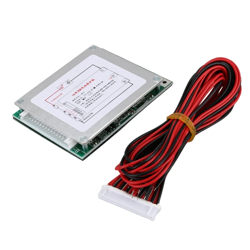 HOT-16S 48V 20A 18650 LiFePo4 Батарея Защитная плата BMS PCB с балансом для е-байка EScooter
