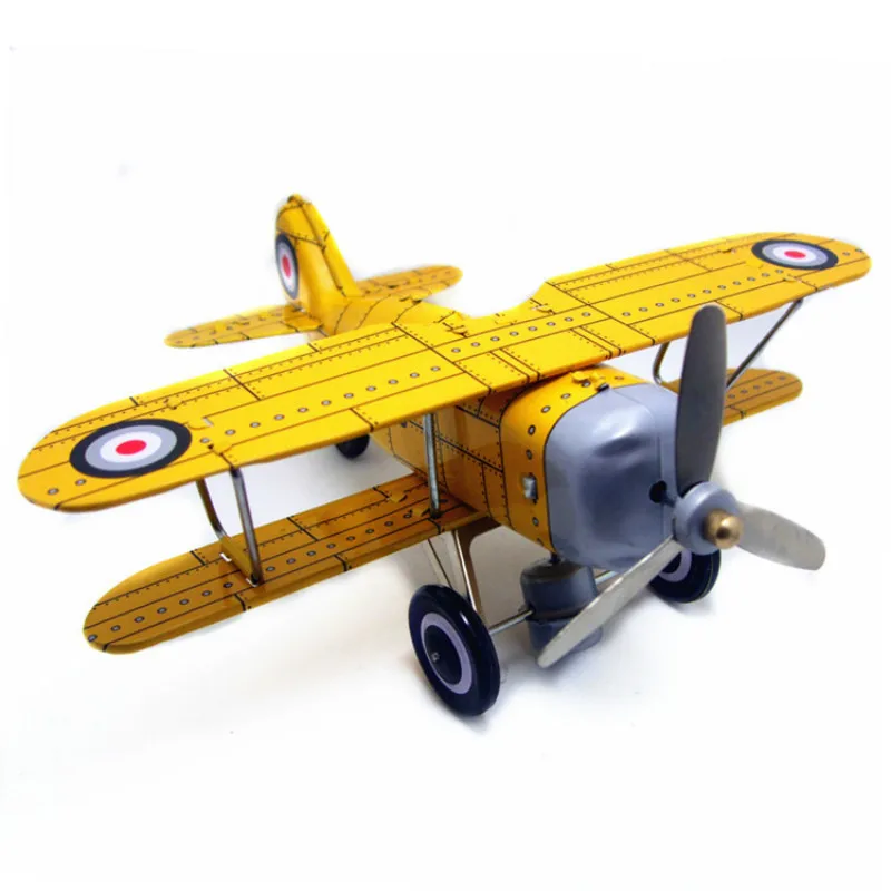 

1PCS Tin Aircraft Nostalgia Adult Collection Display Photographic Projects Chain Aircraft Vintage Toys for Children Color Random