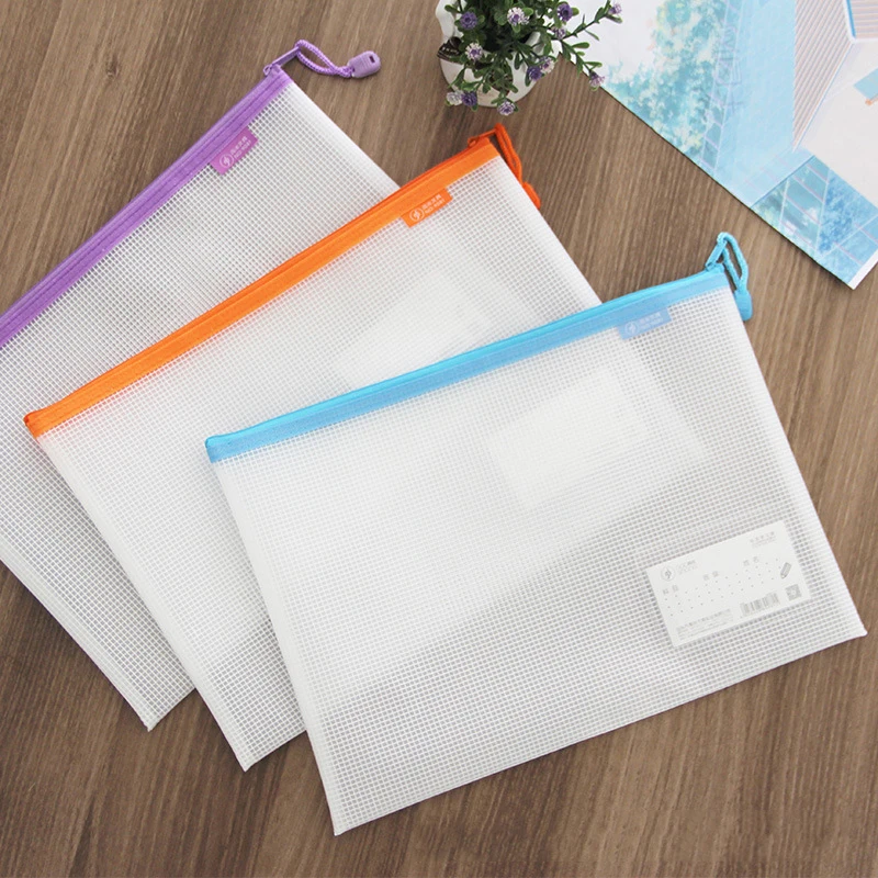 

1 pcs EVA Waterproof Plastic Zipper Paper File Folder Book Pencil Pen Case Bag File document bag for office student supplies
