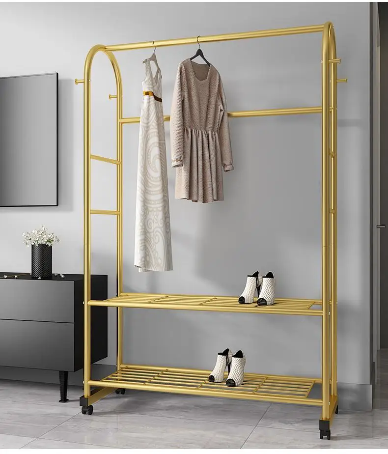 Clothes Rack Coat Rack Stand Floor Hanger Simple Clothing Rack Furniture Wardrobe Hat Stand Clothes Rack Stand Storage Shelves