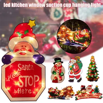 

Newly 2020 Christmas Decor LED Suction Cup Window Hanging Lights for Home Bedroom Warm