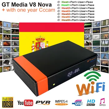 

Receptor Gtmedia V8 Nova built-in WIFI Upgraded FREESAT V8 DVB-S2 Europe Cline for 3 years Services TV Receiver Same as V9 Super