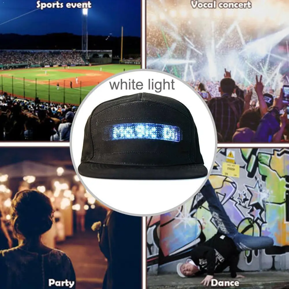 

Manufacturer custom bluetooth hat LED display flashing advertising mobile control pattern phone APP word hat N3P4