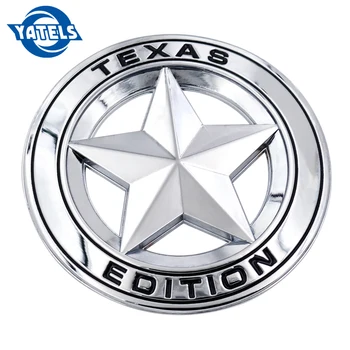

1 PCS 3D Metal TEXAS EDITION Shield Pentagram Emblem Badge Car Fender Side Body Sticker for Wrangler Liberty Grand Car Styling